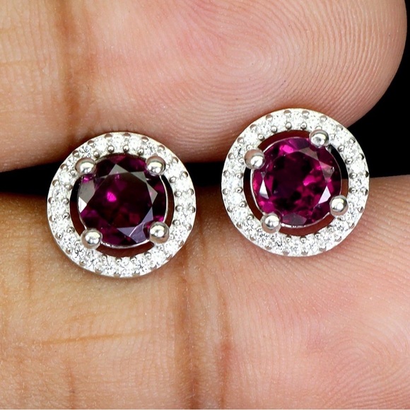 Set! Natural Garnet Ring, Earrings & Pendant Necklace in 925 Sterling Silver. - Picture 10 of 14